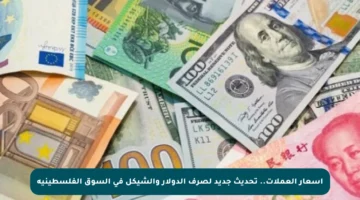 أسعار العملات.. تحديث جديد لصرف الدولار والشيكل في السوق الفلسطينية